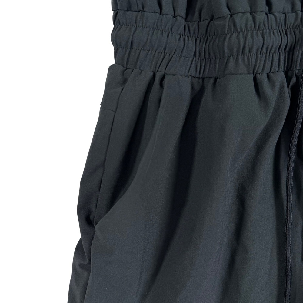 Abercrombie & Fitch Jumpsuit Womens L Black Smocked Waist Bungee Hem Athleisure - Picture 7 of 13